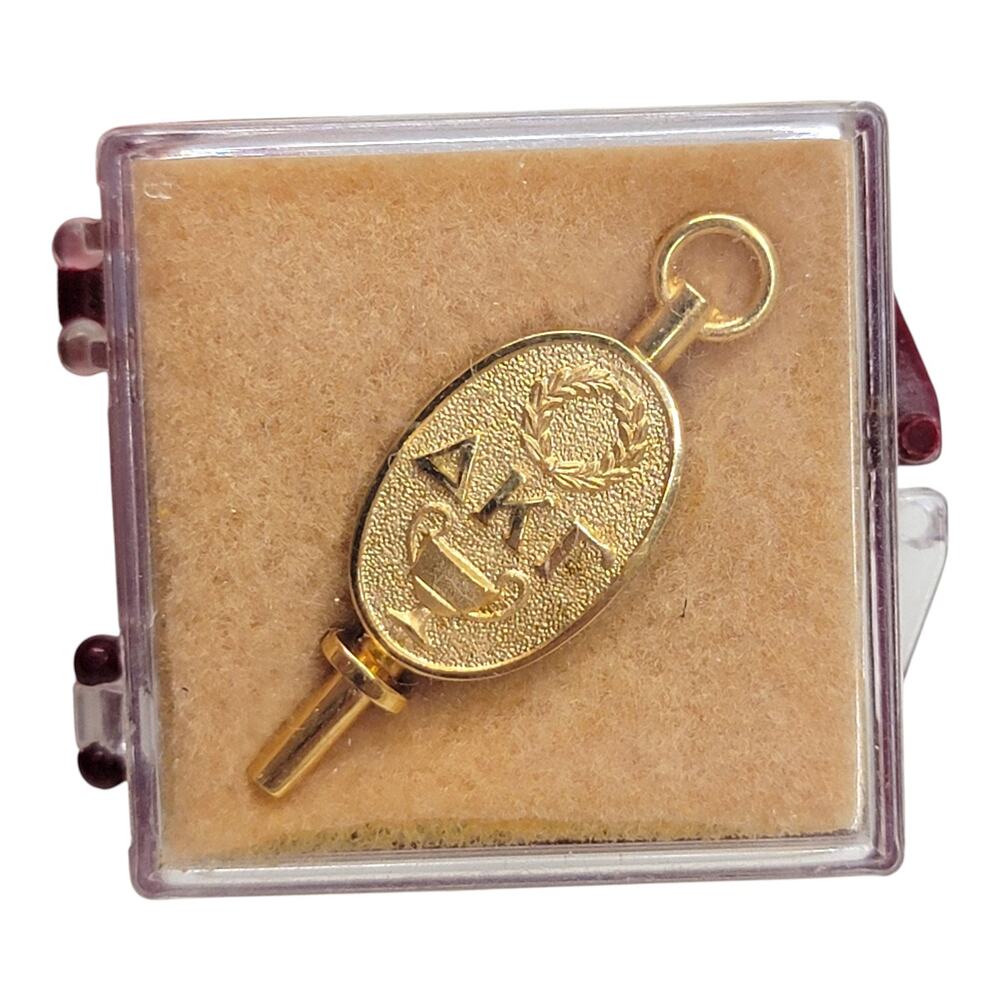 Vintage Delta Kappa Gamma Sorority Key Pin Brooch 5-11-29 Gold Tone